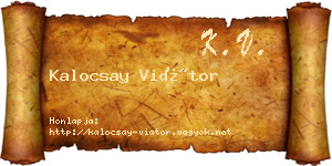 Kalocsay Viátor névjegykártya